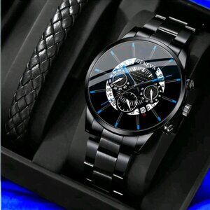 GENEVA Watch w/Leather Band Bracelet "New"... Fast shipped from USA